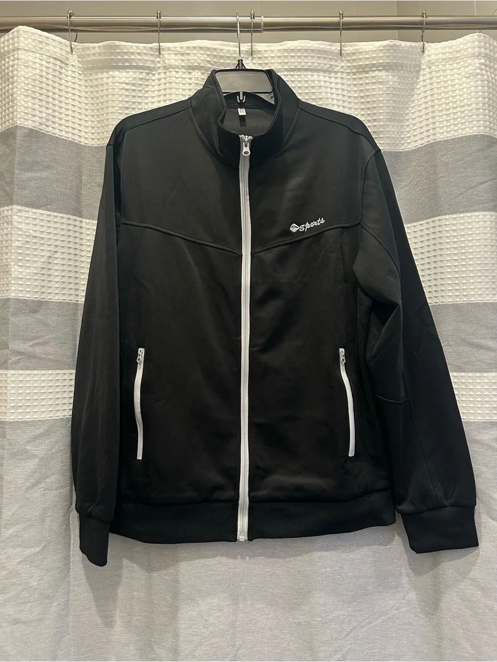 OutdoorSports Black 2 Piece Track Suit Set with Full Zip Jacket & Pants Size M